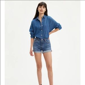 Levis high rise cuffed shorts white oak coned 25